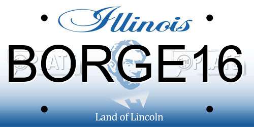 BORGE16 Illinois License Plate
