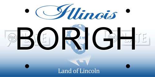 BORIGH Illinois License Plate
