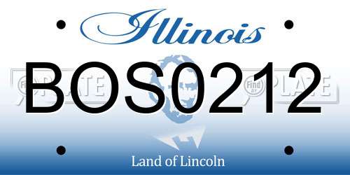 BOS0212 Illinois License Plate