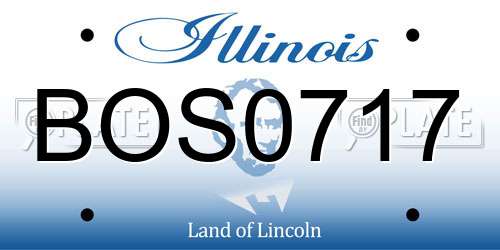 BOS0717 Illinois License Plate
