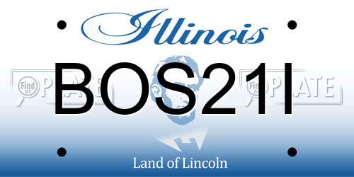 BOS21I Illinois License Plate