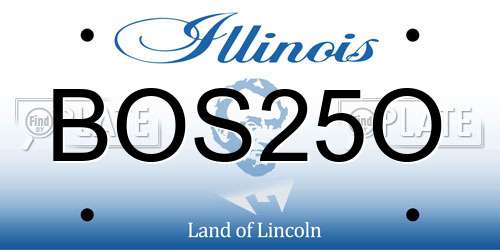 BOS25O Illinois License Plate