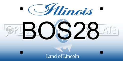 BOS28 Illinois License Plate