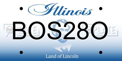 BOS28O Illinois License Plate