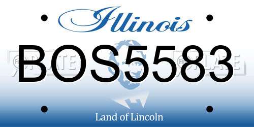 BOS5583 Illinois License Plate