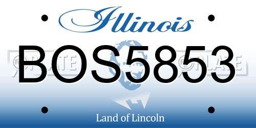 BOS5853 Illinois License Plate