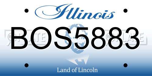 BOS5883 Illinois License Plate