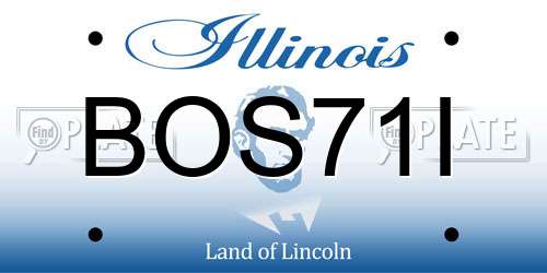 BOS71I Illinois License Plate