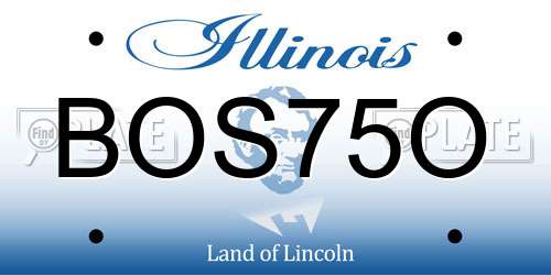 BOS75O Illinois License Plate