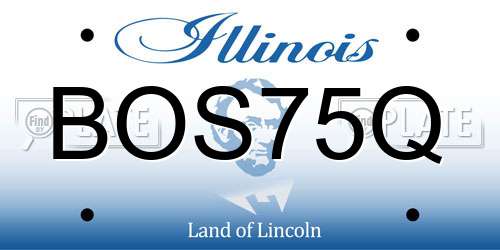 BOS75Q Illinois License Plate