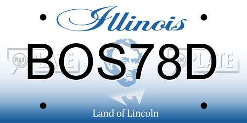 BOS78D Illinois License Plate