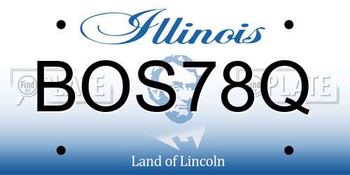 BOS78Q Illinois License Plate