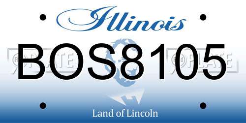 BOS8105 Illinois License Plate