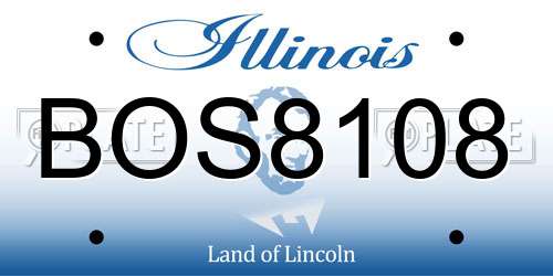 BOS8108 Illinois License Plate