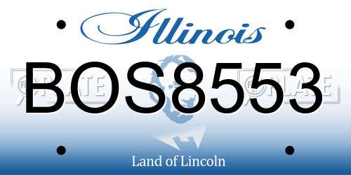 BOS8553 Illinois License Plate