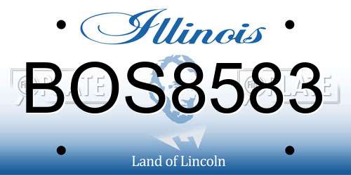 BOS8583 Illinois License Plate