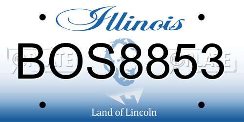 BOS8853 Illinois License Plate