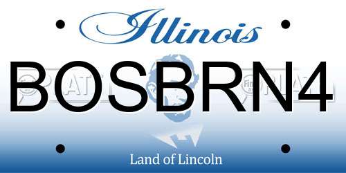BOSBRN4 Illinois License Plate