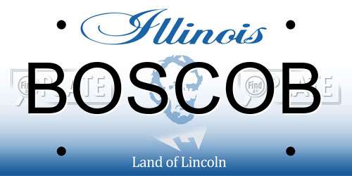 BOSCOB Illinois License Plate