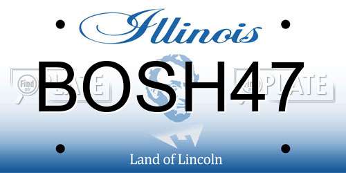 BOSH47 Illinois License Plate
