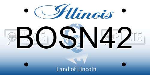 BOSN42 Illinois License Plate