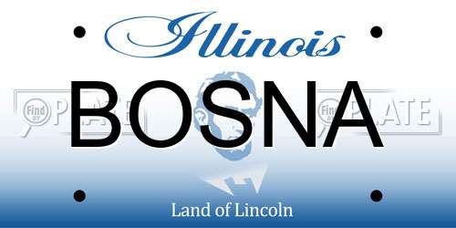 BOSNA Illinois License Plate