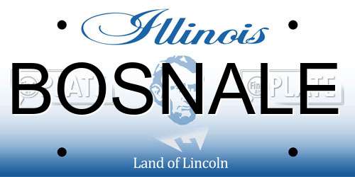 BOSNALE Illinois License Plate