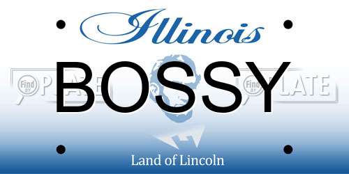 BOSSY Illinois License Plate