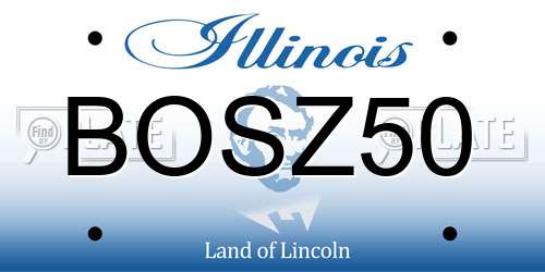 BOSZ50 Illinois License Plate