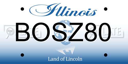 BOSZ80 Illinois License Plate