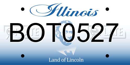BOT0527 Illinois License Plate