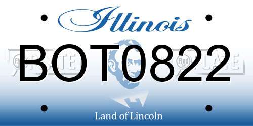 BOT0822 Illinois License Plate