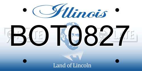 BOT0827 Illinois License Plate