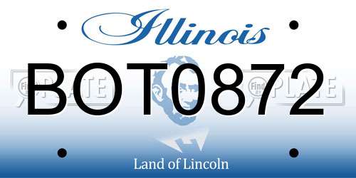 BOT0872 Illinois License Plate