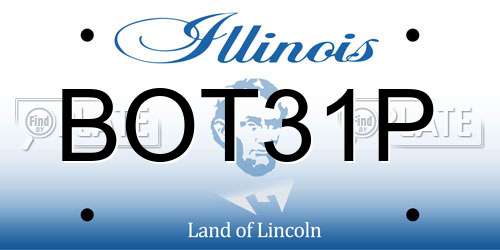 BOT31P Illinois License Plate