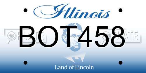 BOT458 Illinois License Plate