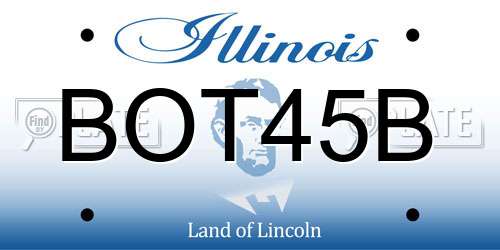 BOT45B Illinois License Plate