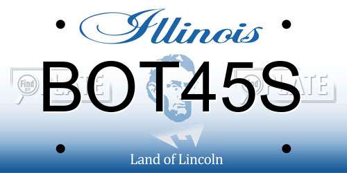 BOT45S Illinois License Plate