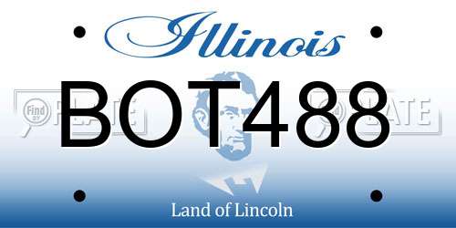 BOT488 Illinois License Plate