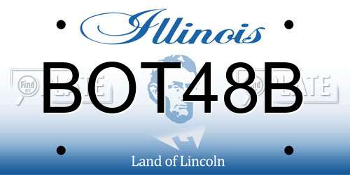 BOT48B Illinois License Plate