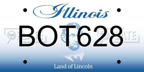 BOT628 Illinois License Plate