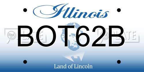 BOT62B Illinois License Plate