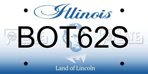 BOT62S Illinois License Plate