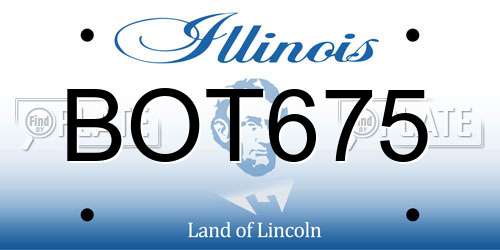 BOT675 Illinois License Plate