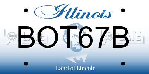 BOT67B Illinois License Plate