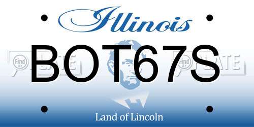 BOT67S Illinois License Plate