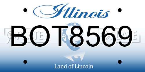 BOT8569 Illinois License Plate