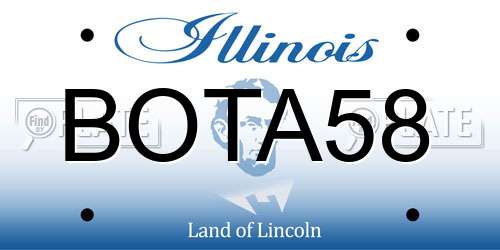 BOTA58 Illinois License Plate