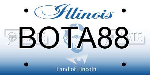 BOTA88 Illinois License Plate