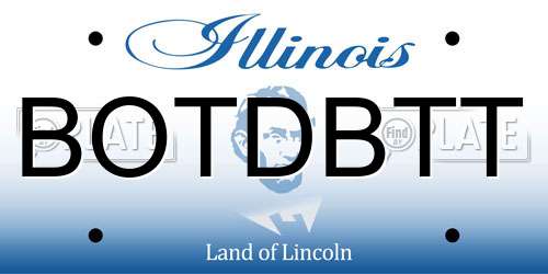 BOTDBTT Illinois License Plate